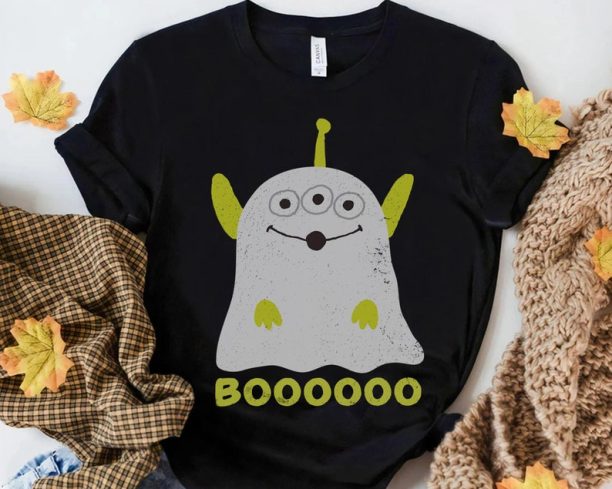 Disney Pixar Toy Story Alien BOOO Ghost Costume Halloween Shirt, Mickey's Not So Scary Party Tee