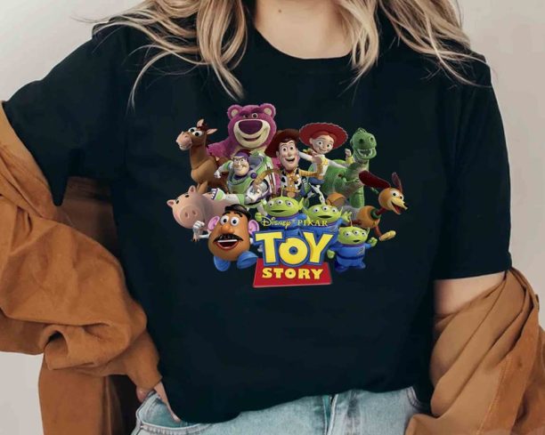 Disney Pixar Toy Story Buzz Woody Jessie Running Shirt, Slinky Dog Aliens Tee