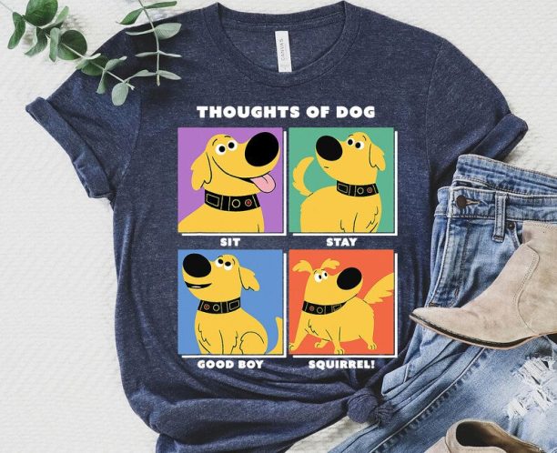 Disney Pixar Up Dug Thoughts Of Dog Expressions Box Up T-Shirt, Magic Kingdom