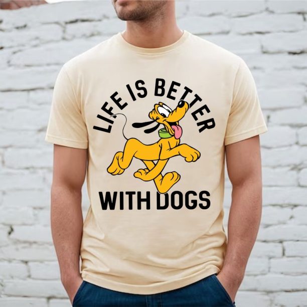 Disney Pluto Life Is Better With Dogs Shirt, Funny Pluto Dog Shirt, Mickey And Firends, Magic Kingdom Trip T-shirt