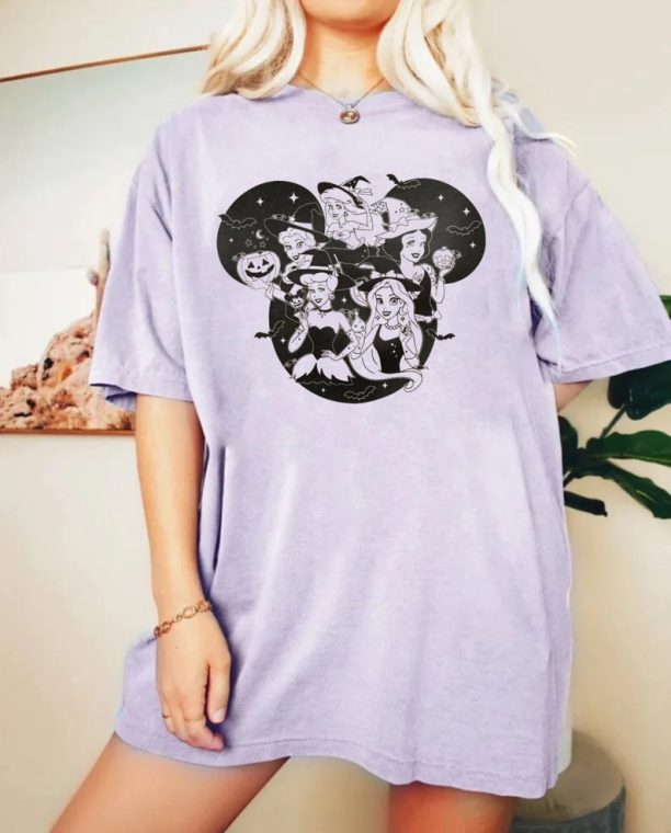 Disney Princess Silhouette Halloween Shirt, Retro Princess Disneyworld Shirt, Disney Family Trip Shirt