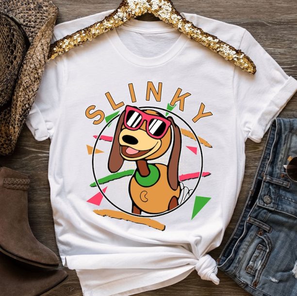 Disney Slinky Dog 90's Portrait T-Shirt, Disney Toy Story Portrait Tee, Birthday Party Music Shirt,Couple Shirts