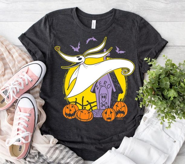 Disney The Nightmare Before Christmas Zero Dog House Halloween Tee, Jack Sally Oogie Boogie Shirt