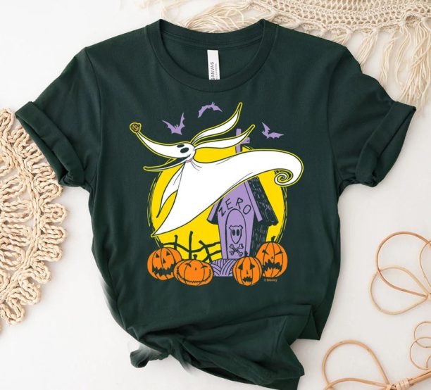 Disney The Nightmare Before Christmas Zero Dog House Halloween Tee, Jack Sally Oogie Boogie Shirt