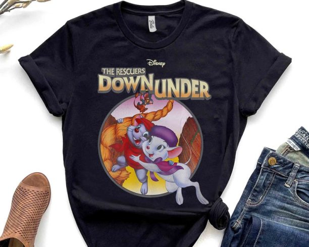 Disney The Rescuers Down Under Circle Movie Logo Shirt, Magic Kingdom Holiday Unisex T-shirt Family Birthday Gift