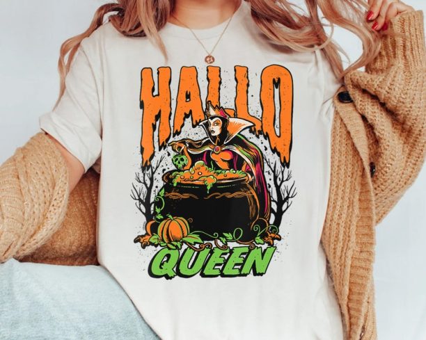 Disney Villains Snow White Hallo Queen Evil Queen Halloween Shirt, Mickey's Not So Scary Party Tee