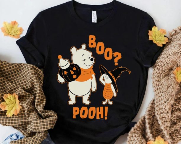 Disney Winnie the Pooh Boo Pooh Piglet Halloween Shirt, Mickey's Not So Scary Party Family Matching Tee