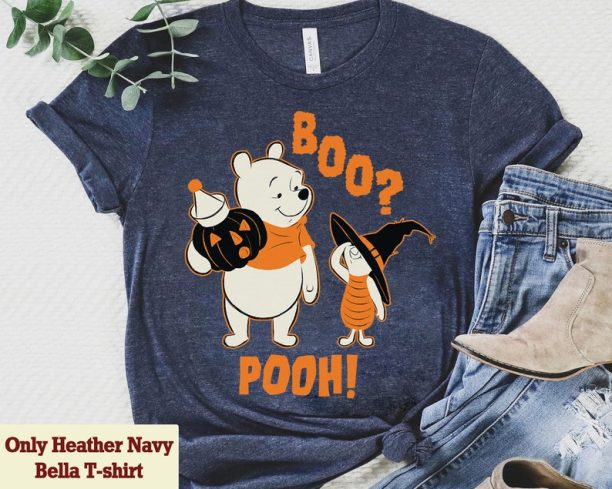 Disney Winnie the Pooh Boo Pooh Piglet Halloween Shirt, Mickey's Not So Scary Party Family Matching Tee