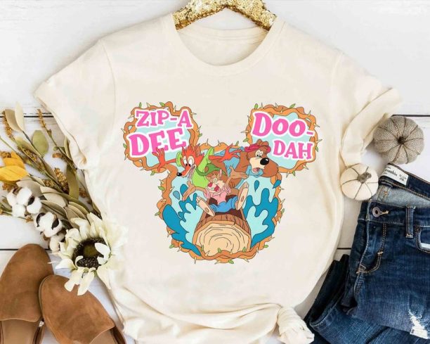 Disney Zip a Dee Doo Dah Splash Mountain Mickey Ear Shirt, Magic Kingdom Holiday Unisex T-shirt