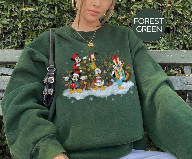 Disneyworld Mickey And Friends Christmas Tree Sweatshirt