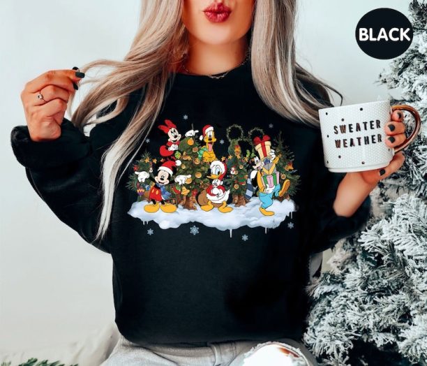 Disneyworld Mickey And Friends Christmas Tree Sweatshirt