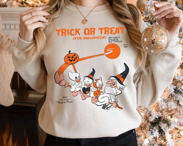 Donald Disney Halloween Comfort Colors Shirt, Disney Halloween Unisex T-Shirt, Trick Or Treat Sweatshirt, Halloween Pumpkin Hoodie