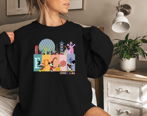 Epcot Sweatshirt, World Traveler Sweatshirt, Epcot since 1982, Disney Trip Shirt, Mickey and Friends sweatshirt