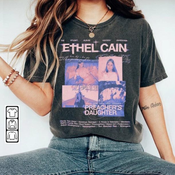 Ethel Cain Music Shirt, Preacher's Daughter Album Merch 12, Vintage Graphic Unisex Gift