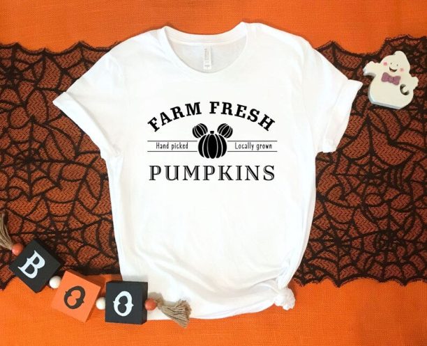 Farm Fresh Hand Picked Locally Grown Pumpkins Shirt, Disney Halloween Pumpkin Shirt, Halloween Family Shirt