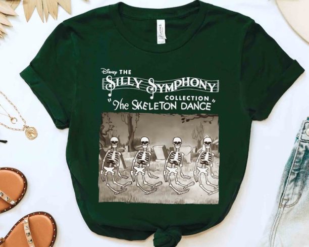 Funny Disney The Silly Symphony Skeleton Dance Halloween Shirt, Mickey's Not So Scary Party Tee, Disneyland Family Vacation Holiday Gift