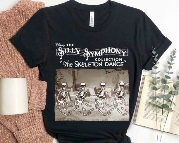 Funny Disney The Silly Symphony Skeleton Dance Halloween Shirt, Mickey's Not So Scary Party Tee, Disneyland Family Vacation Holiday Gift