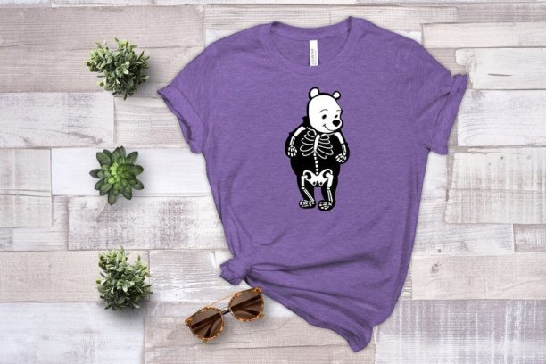 Funny Skeleton Winnie The Pooh Shirt, Disney Halloween Shirt, Disney Trip Shirt, Halloween Family Shirt