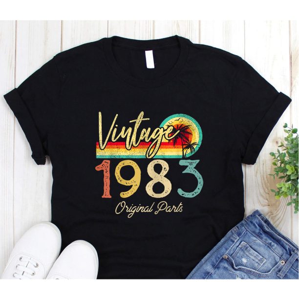 Vintage Retro 1983 40th Birthday Gifts T-Shirt For Men Women