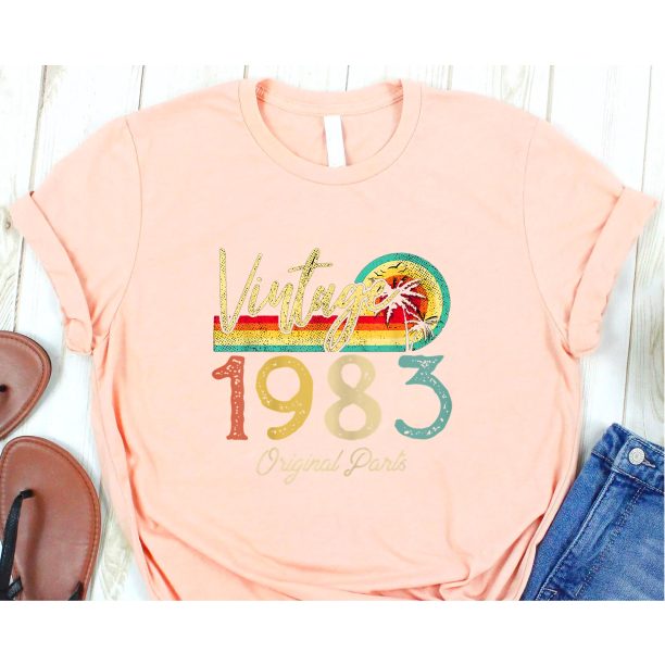 Vintage Retro 1983 40th Birthday Gifts T-Shirt For Men Women