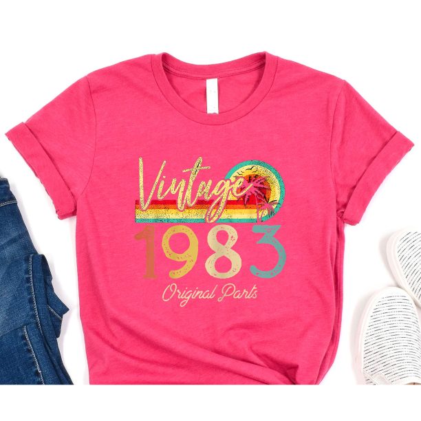 Vintage Retro 1983 40th Birthday Gifts T-Shirt For Men Women