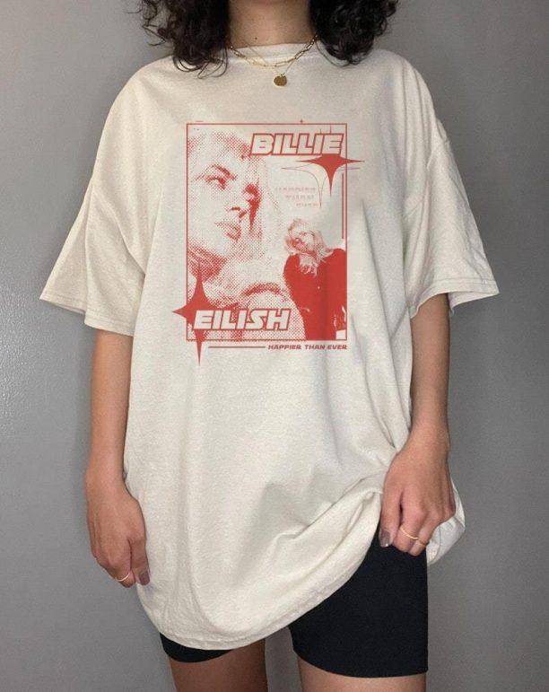 Happier Than Ever Bilie T-Shirt, Bilie Eilish Singer Sweatshirt, Billie Eilish Merch, Eilish The Eras Tour, Music Concert Tee