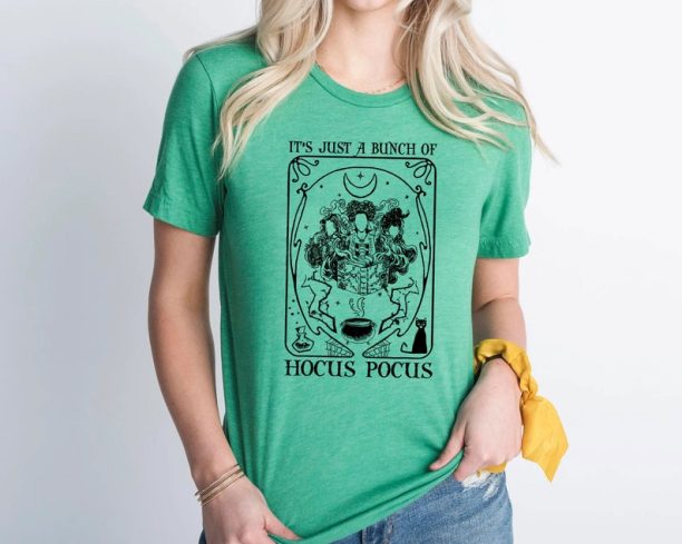 Hocus Pocus Shirt, Halloween Shirt, Disney Halloween Party Shirt, Fall Shirts, Just A Bunch Of Hocus Pocus Tarot Card Shirt