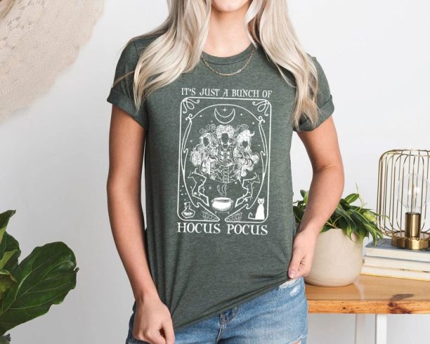 Hocus Pocus Shirt, Halloween Shirt, Disney Halloween Party Shirt, Fall Shirts, Just A Bunch Of Hocus Pocus Tarot Card Shirt