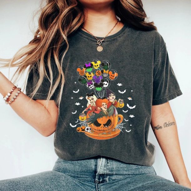 Hocus Pocus Teacup Balloon Comfort Colors® Shirt, Sanderson Sisters Shirt, Disneyland Halloween Trip