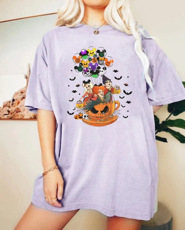 Hocus Pocus Teacup Balloon Comfort Colors® Shirt, Sanderson Sisters Shirt, Disneyland Halloween Trip