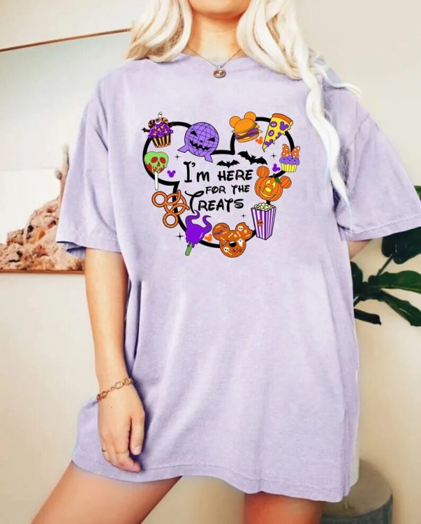 I'm Here For The Treats Halloween Shirt, Halloween Snacks Shirt, Pumpkin Mickey, Disney Spooky Shirt