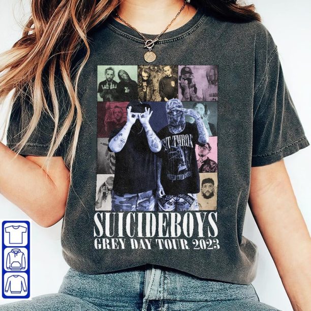 Limited Suicide Boys Tee Grey Day Tour 2023 T-shirt, Limited Suicide Boys Eras Style Tee, Suicide Boys Gift