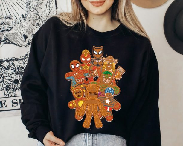 Marvel Avengers Gingerbread Cookies Christmas Graphic Sweatshirt