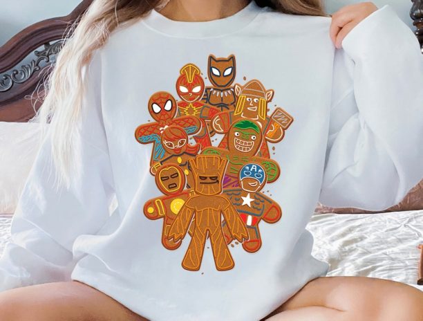 Marvel Avengers Gingerbread Cookies Christmas Graphic Sweatshirt