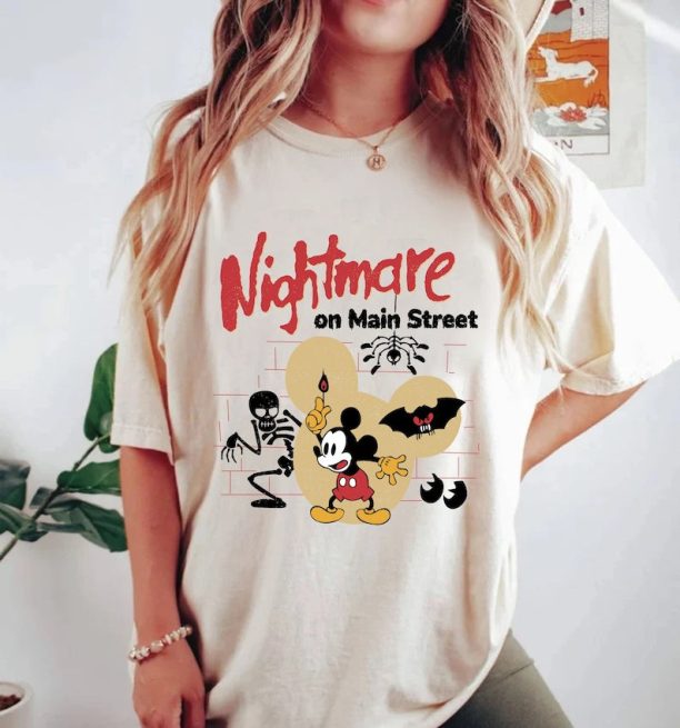 Mickey Nightmare On Main Street Shirt, Mickey Nightmare Halloween Shirt, Disney Spooky Shirt