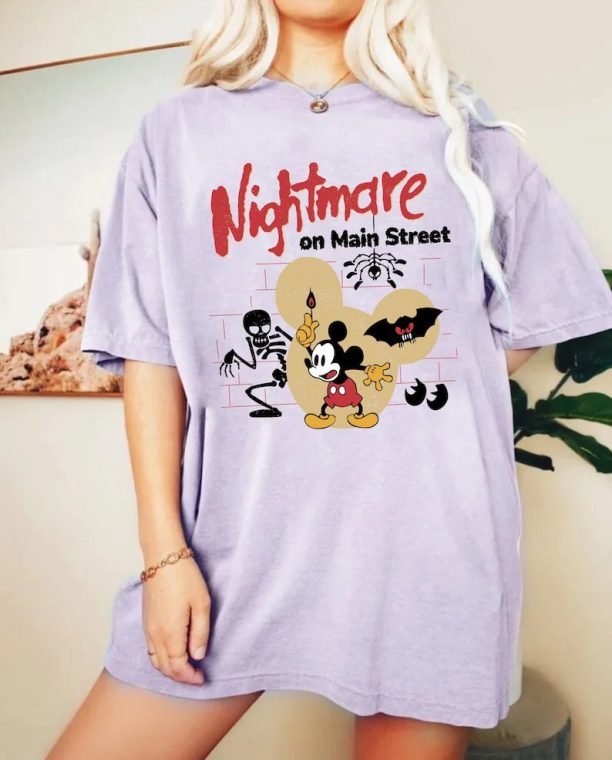 Mickey Nightmare On Main Street Shirt, Mickey Nightmare Halloween Shirt, Disney Spooky Shirt