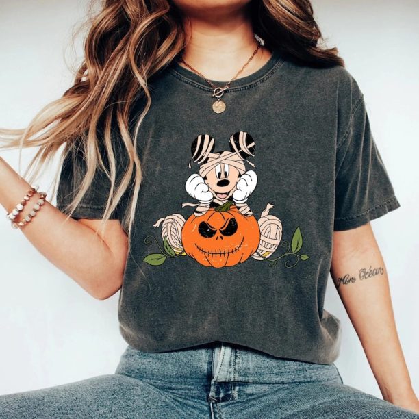 Mickey Pumpkin Comfort Colors® Shirt, Mickey Spooky Season Halloween Shirt, Disney Spooky Shirt, Disney Halloween Shirt