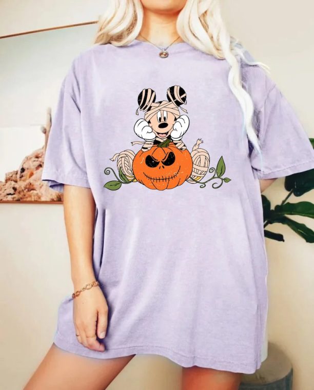 Mickey Pumpkin Comfort Colors® Shirt, Mickey Spooky Season Halloween Shirt, Disney Spooky Shirt, Disney Halloween Shirt