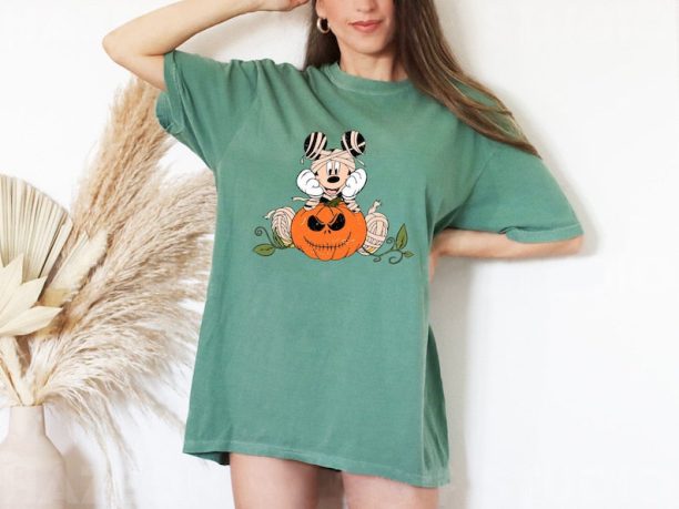 Mickey Pumpkin Comfort Colors® Shirt, Mickey Spooky Season Halloween Shirt, Disney Spooky Shirt, Disney Halloween Shirt