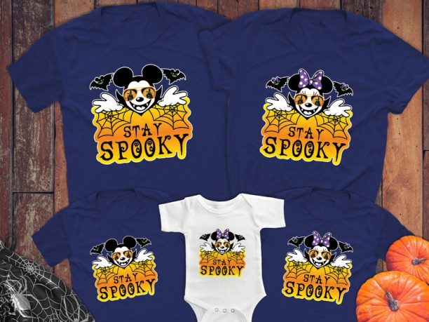 Mickey and Minnie Stay Spooky Season Halloween Shirts, Disney Halloween matching shirts