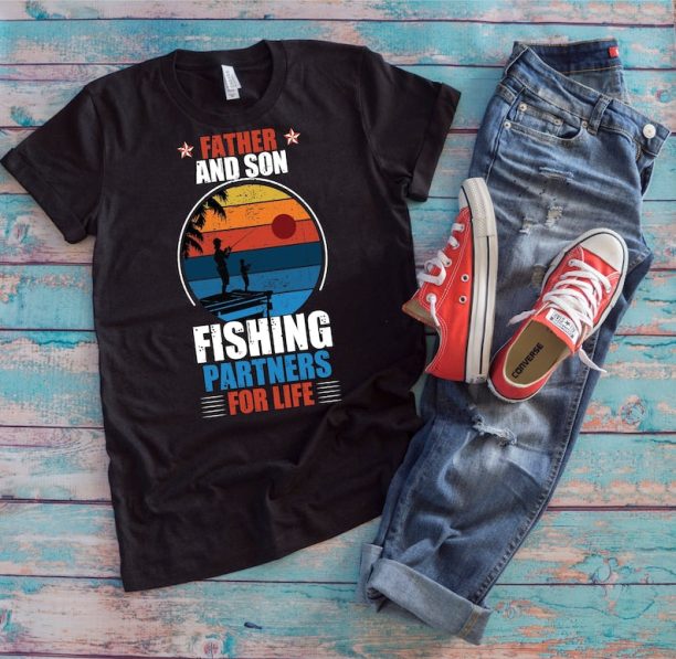 Dad And Son Fishing Shirt | Father And Son Fishing Partners For Life | Fisherman Father's Day Gift