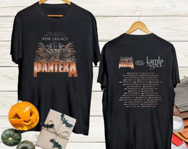 Pantera For The Fans For The brothers For legacy Tour 2023 T-Shirt, Pantera with Lamb Of God Tour 2023 T-Shirt, Pantera Tour 2023 Tee Shirt