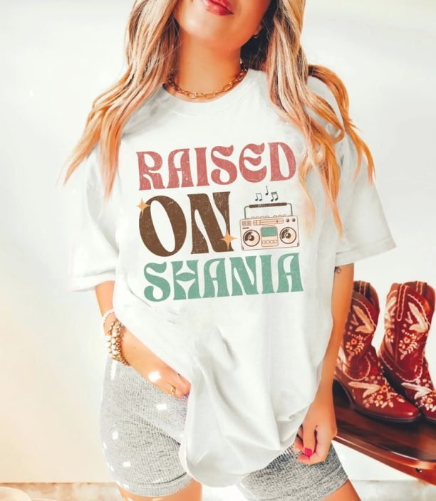 Raised on Shania Twain Country Music Concert T-Shirt, Shania Fan Gift, Vintage 90s Country Western Tee