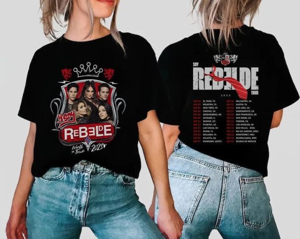 Rebelde RBD Tour 2023 Vintage Logo Tee - Soy Rebelde Concert Shirt