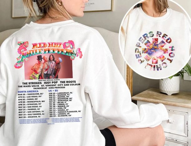 Red Hot Chili Peppers 2023 Tour Sweatshirt Ver 2, Red Hot Chili Peppers Sweatshirt, RHCP Tour Concert Shirt, RHCP Band Tour 2023 Sweatshirt