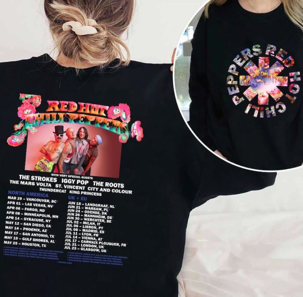 Red Hot Chili Peppers 2023 Tour Sweatshirt Ver 2, Red Hot Chili Peppers Sweatshirt, RHCP Tour Concert Shirt, RHCP Band Tour 2023 Sweatshirt