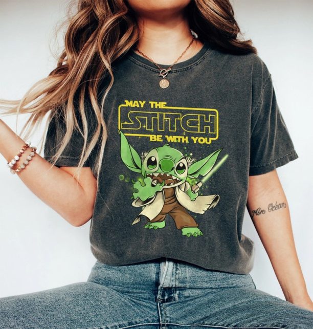 Retro Disney Stitch Comfort Colors Shirt, May The Stitch Be With You Shirt, Lilo and Stitch Shirt, Disneyworld Shirts