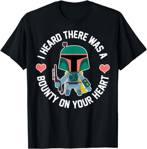 Star Wars Boba Fett Bounty Heart Valentine's Graphic T-Shirt