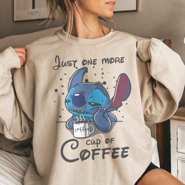 Stitch Shirt, Just One More Cup Coffee, Stitch And Lilo Shirt, Disney Tee, Stitch Disney, Disney Shirt, Stitch T-Shirt