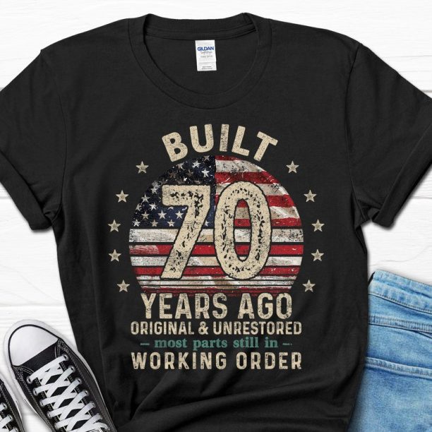 Built 70 Years Ago Shirt, Vintage 1953 Shirt, 70th Birthday Gift